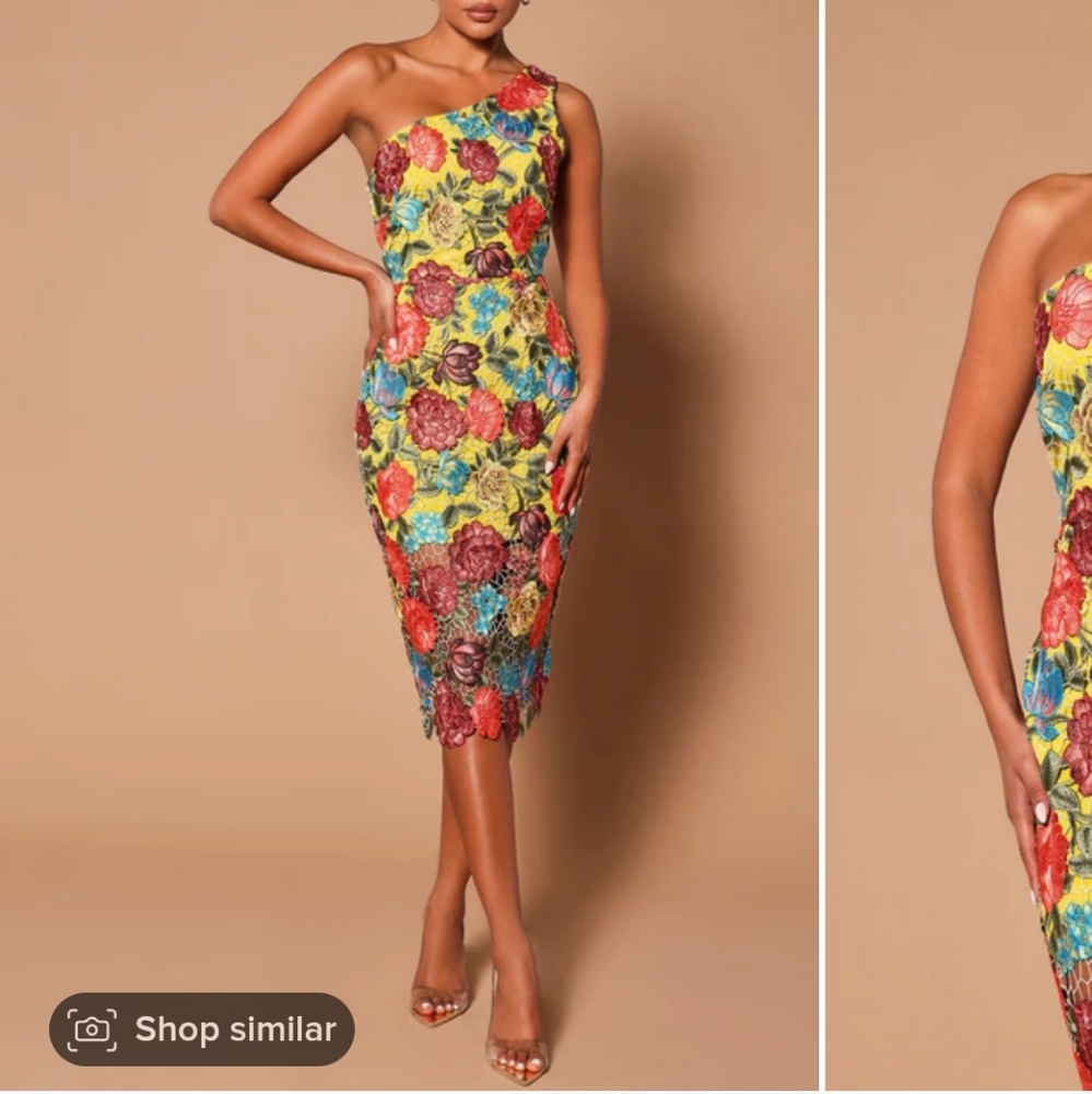 FASHION NOVA LUXE MELINDA CROCHET MIDI DRESS SIZE XS